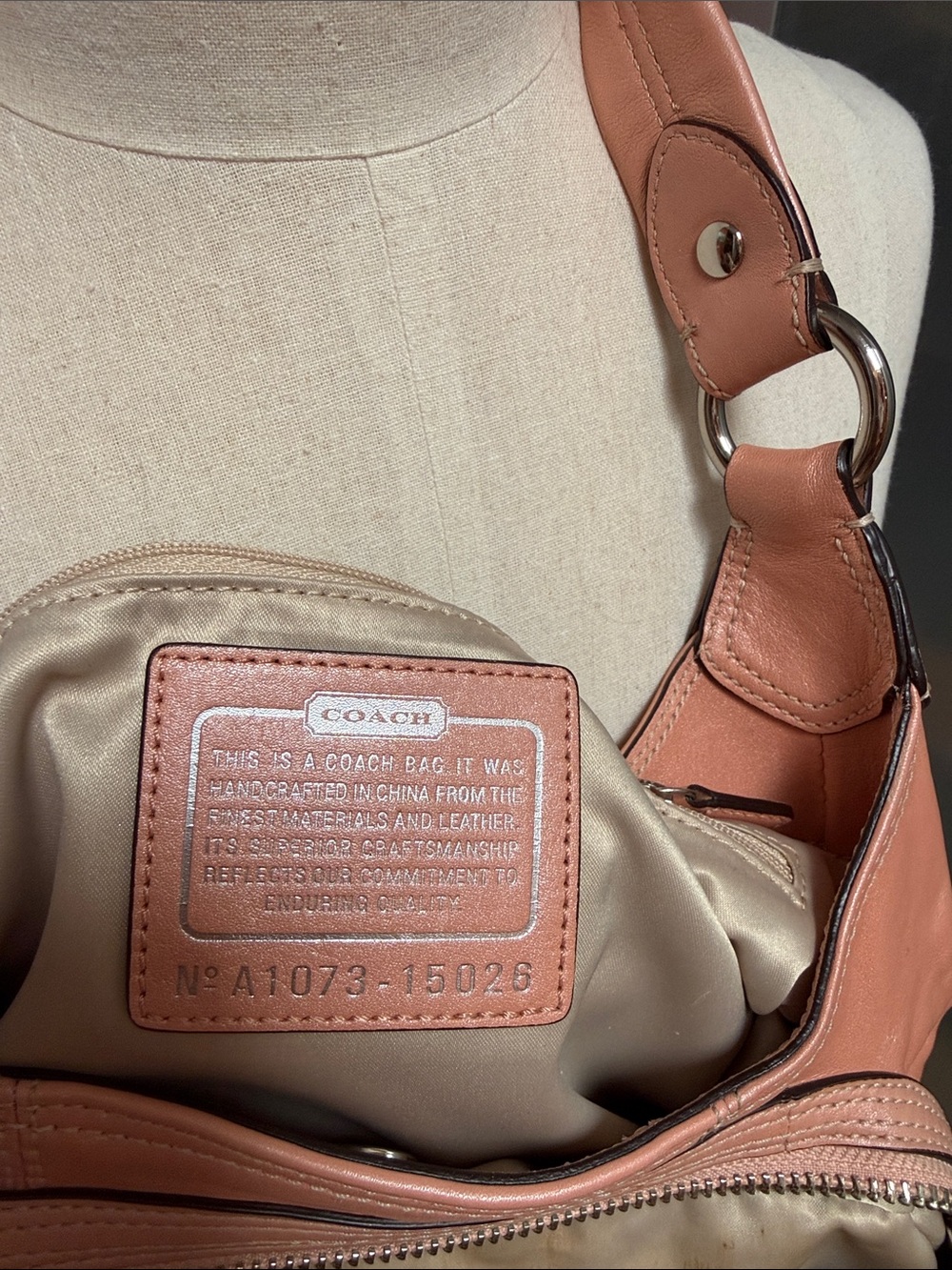Coach vintage Peach Floral Embroidered Shoulder Bag - Picture 12 of 12